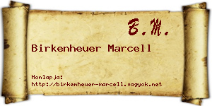 Birkenheuer Marcell névjegykártya